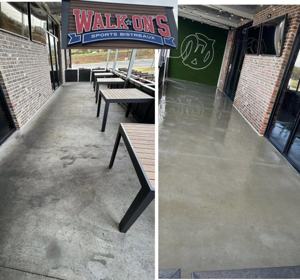 Concrete Cleaning in Madison, AL: Walk-On's Restaurant
