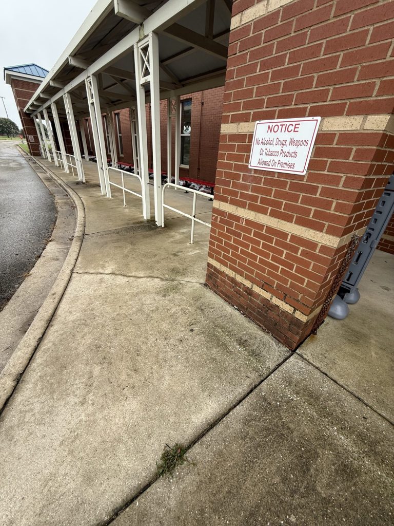 Before Sidewalk Pressure Washing Hazel Green Elementary School AL