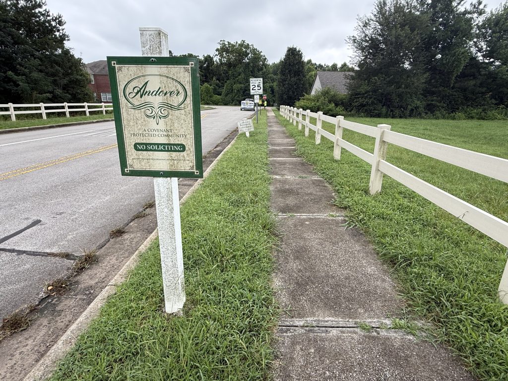Before HOA Entrance Concrete Cleaning Madison AL